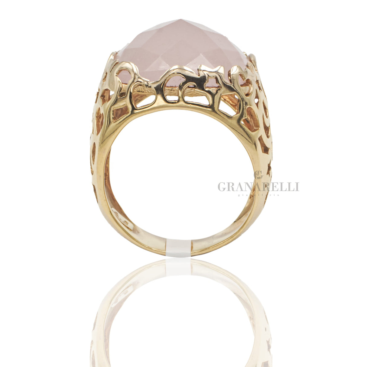 Anello Pietra Rosa in Oro Rosa-Anelli-GRANARELLI-Gioielleria Granarelli