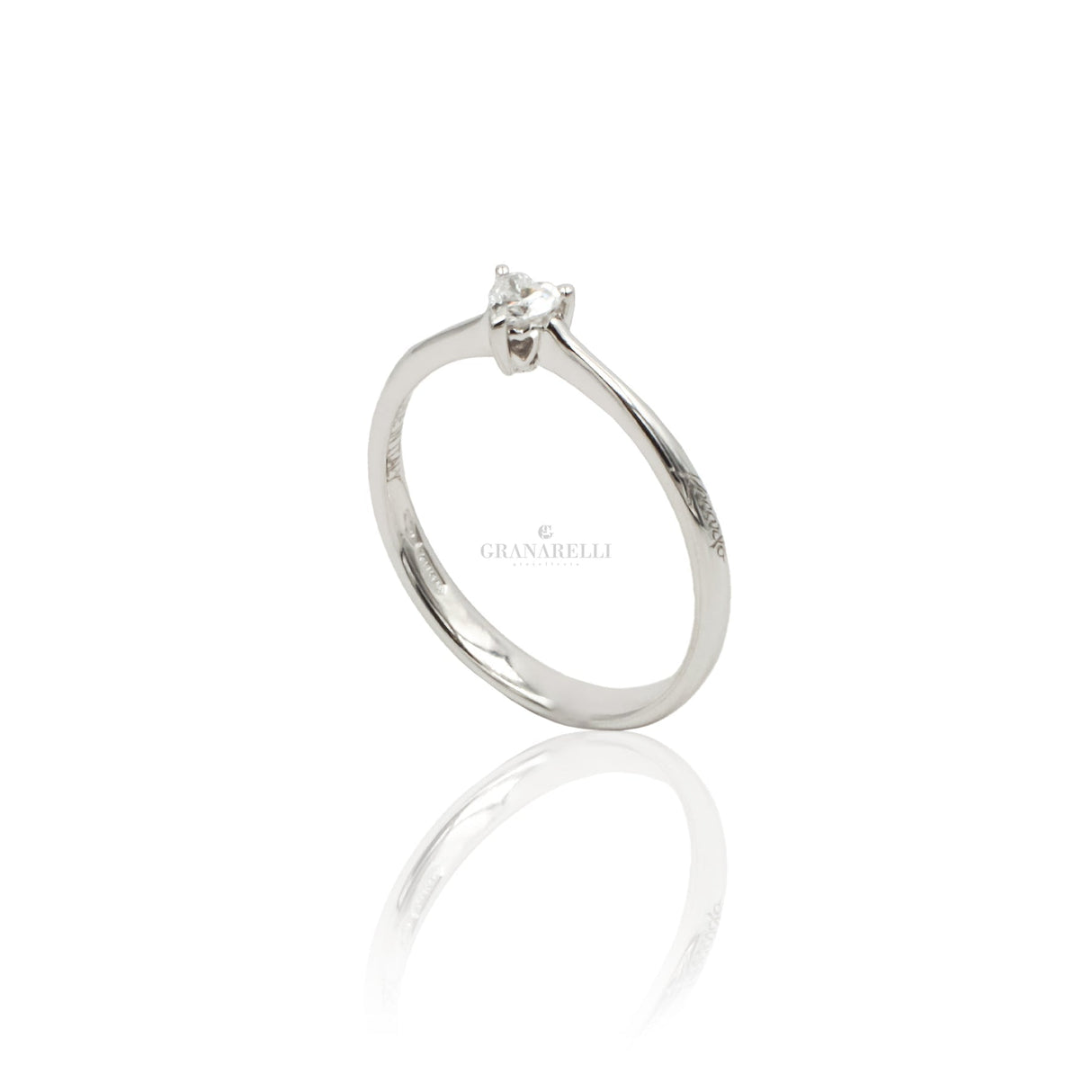 Anello Solitario Diamante taglio Cuore 0.205kt-Anelli-RECARLO-0.205kt F VS - taglia 13-Gioielleria Granarelli