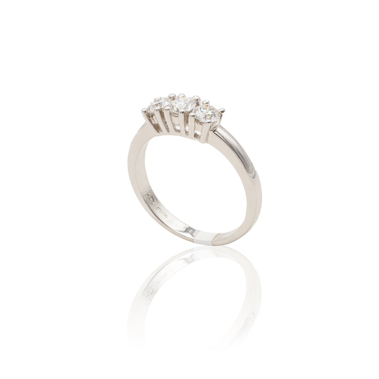 Anello Trilogy 0.70kt in Oro Bianco-Anelli-GRANARELLI-13-Gioielleria Granarelli
