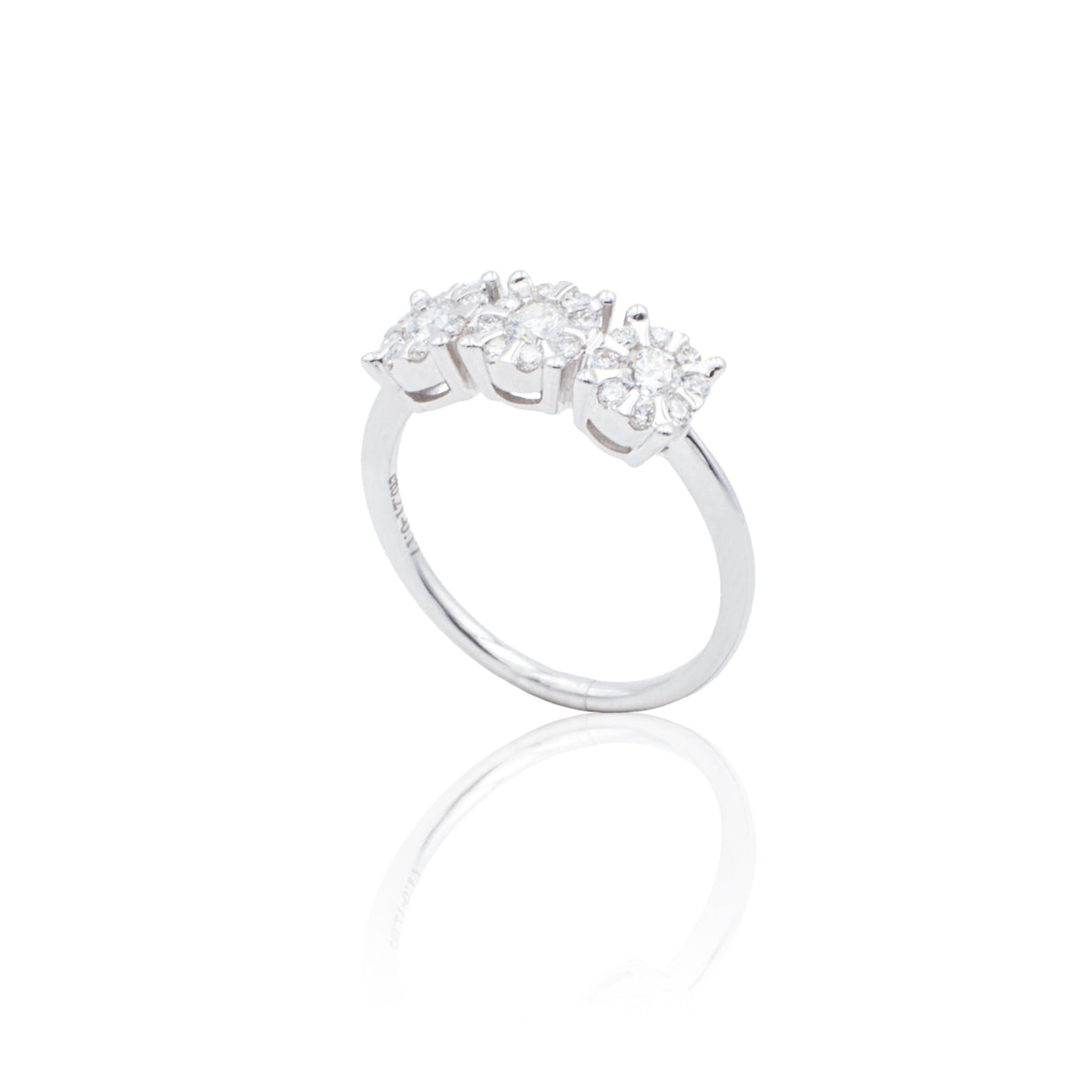 Anello Trilogy Illusione Diamanti Bianchi In Oro Bianco-Anelli-GRANARELLI-13-Gioielleria Granarelli