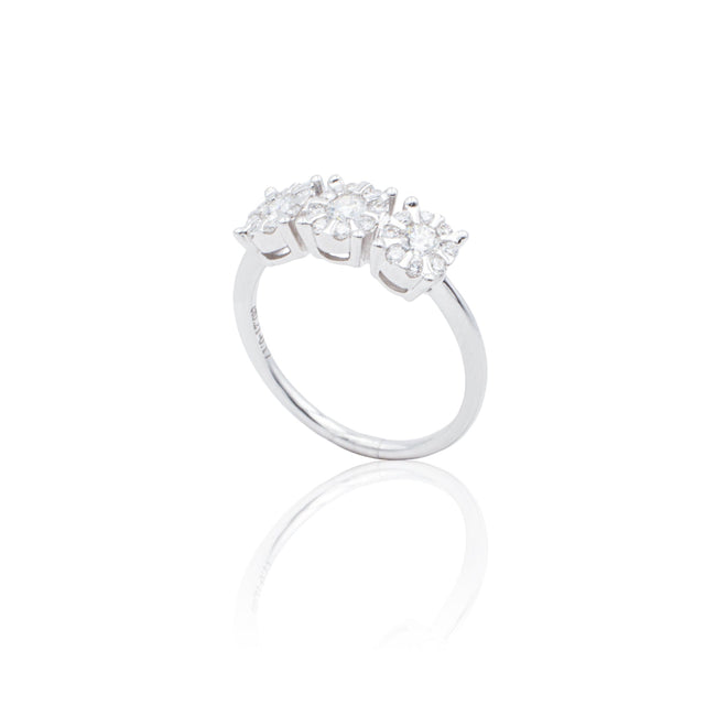 Anello Trilogy Illusione Diamanti Bianchi In Oro Bianco-Anelli-GRANARELLI-13-Gioielleria Granarelli