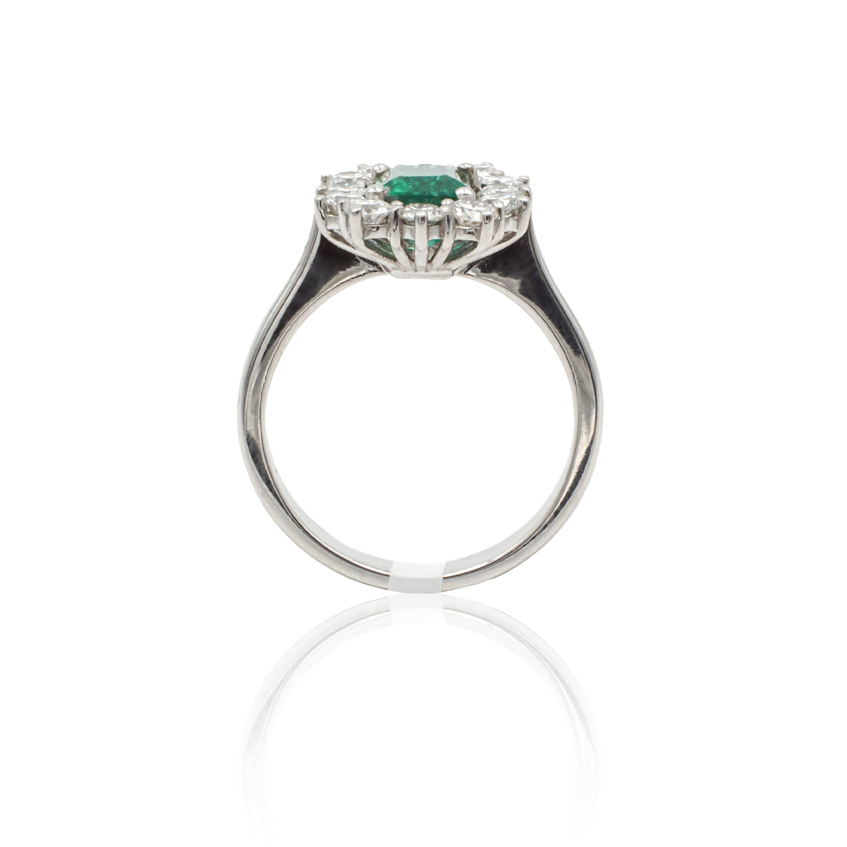 Anello in Oro Bianco con Smeraldo 1.27kt e Diamanti-Anelli-GRANARELLI-14-Gioielleria Granarelli