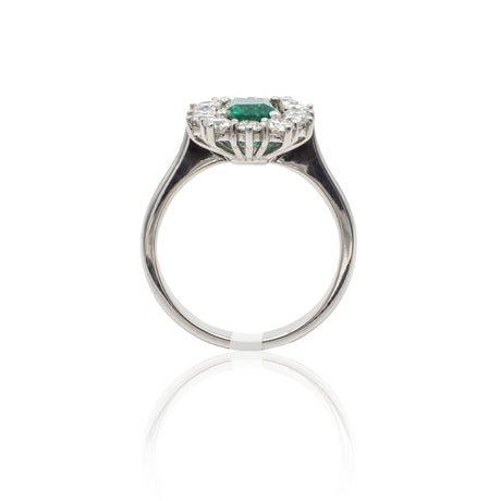 Anello in Oro Bianco con Smeraldo 1.27kt e Diamanti-Anelli-GRANARELLI-14-Gioielleria Granarelli