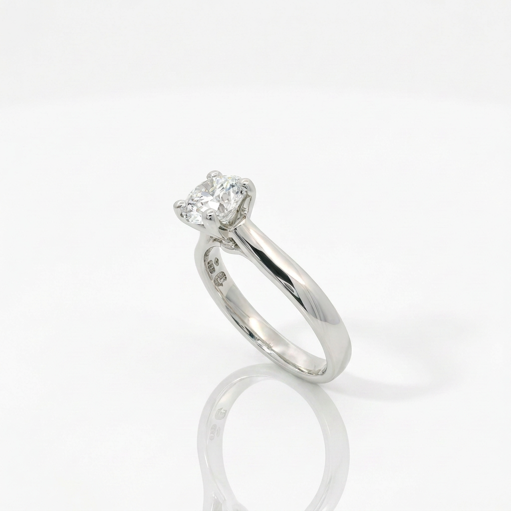 Anello Solitario in Oro Bianco 1.29 kt GIA