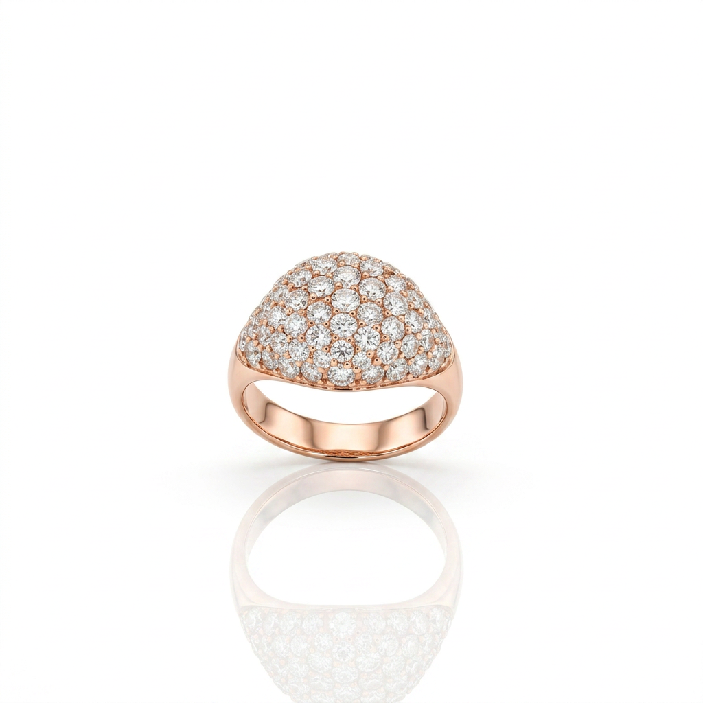 Ovaler Chevalier-Pavé-Ring mit Diamanten