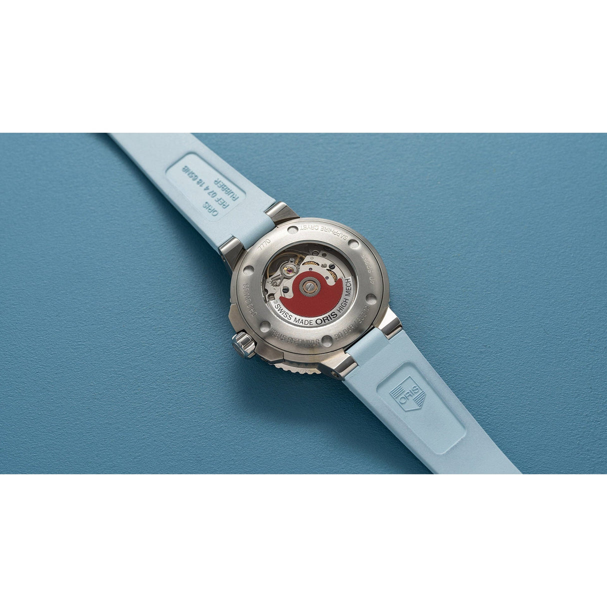 Aquis Date Blu Egeo Gomma-Orologi-ORIS-Gioielleria Granarelli