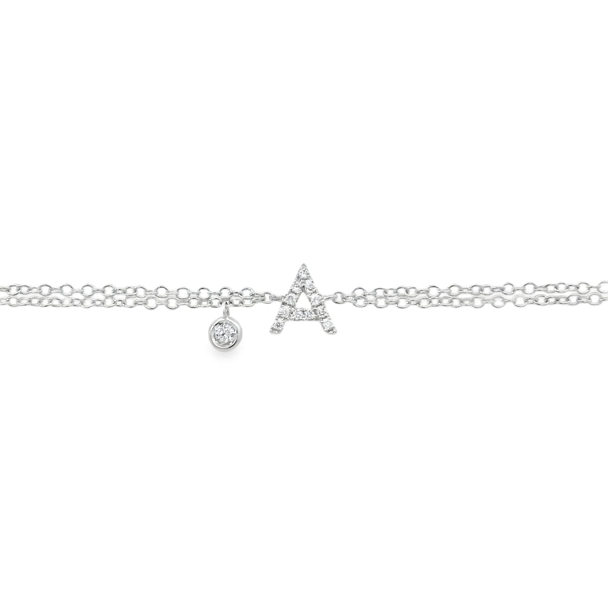 Anfangsbuchstabe F-Armband mit Diamanten