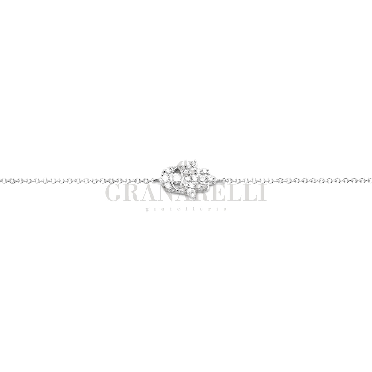 Fatima hand bracelet in white gold