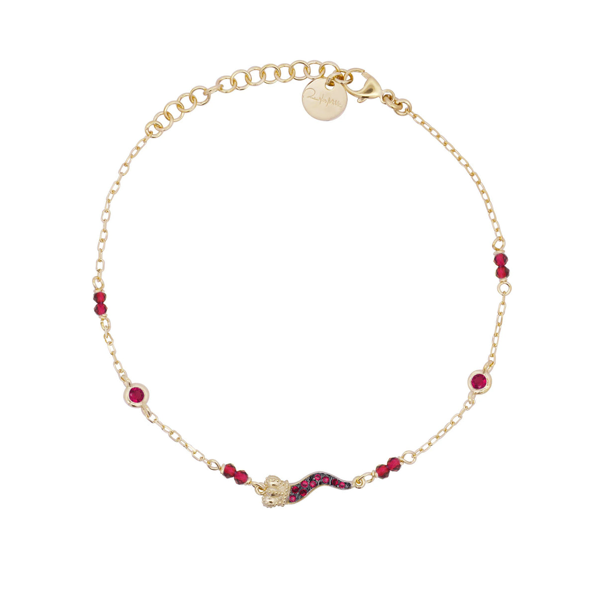 Bracciale Catena Castoni Cornetto Colorato Small Pavè Stardust Ten Giallo-Bracciali-RUE DES MILLE-Gioielleria Granarelli