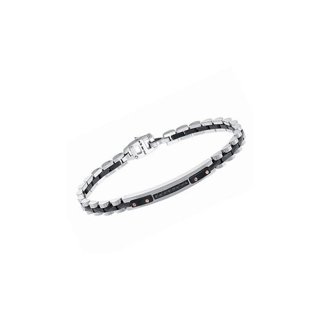 Bracciale Ceramica Acciaio e Spinelli Neri-Bracciali-ZANCAN-Gioielleria Granarelli