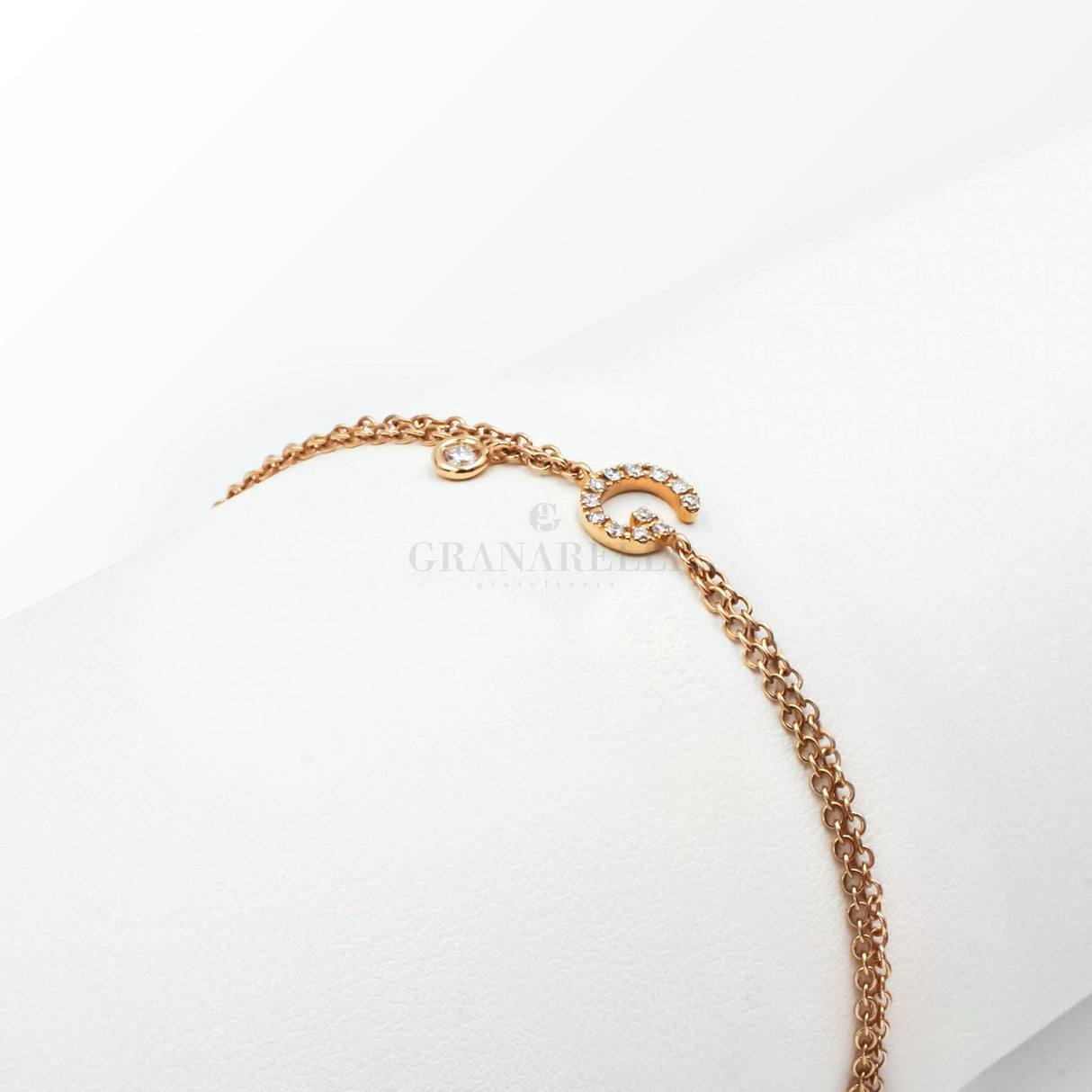 Bracciale Iniziale Lettera G con Diamanti-Bracciali-CRIVELLI-Gioielleria Granarelli