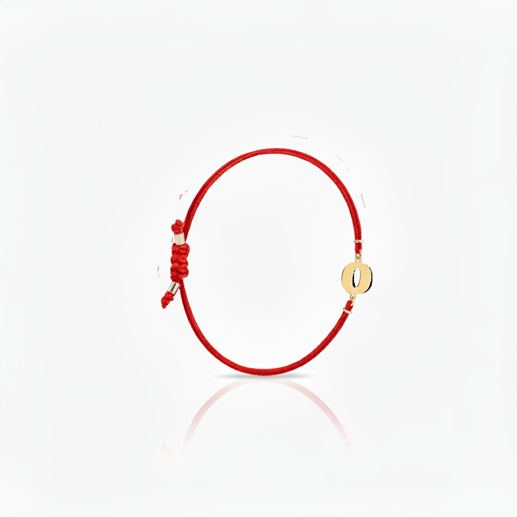 Initial bracelet on black cord