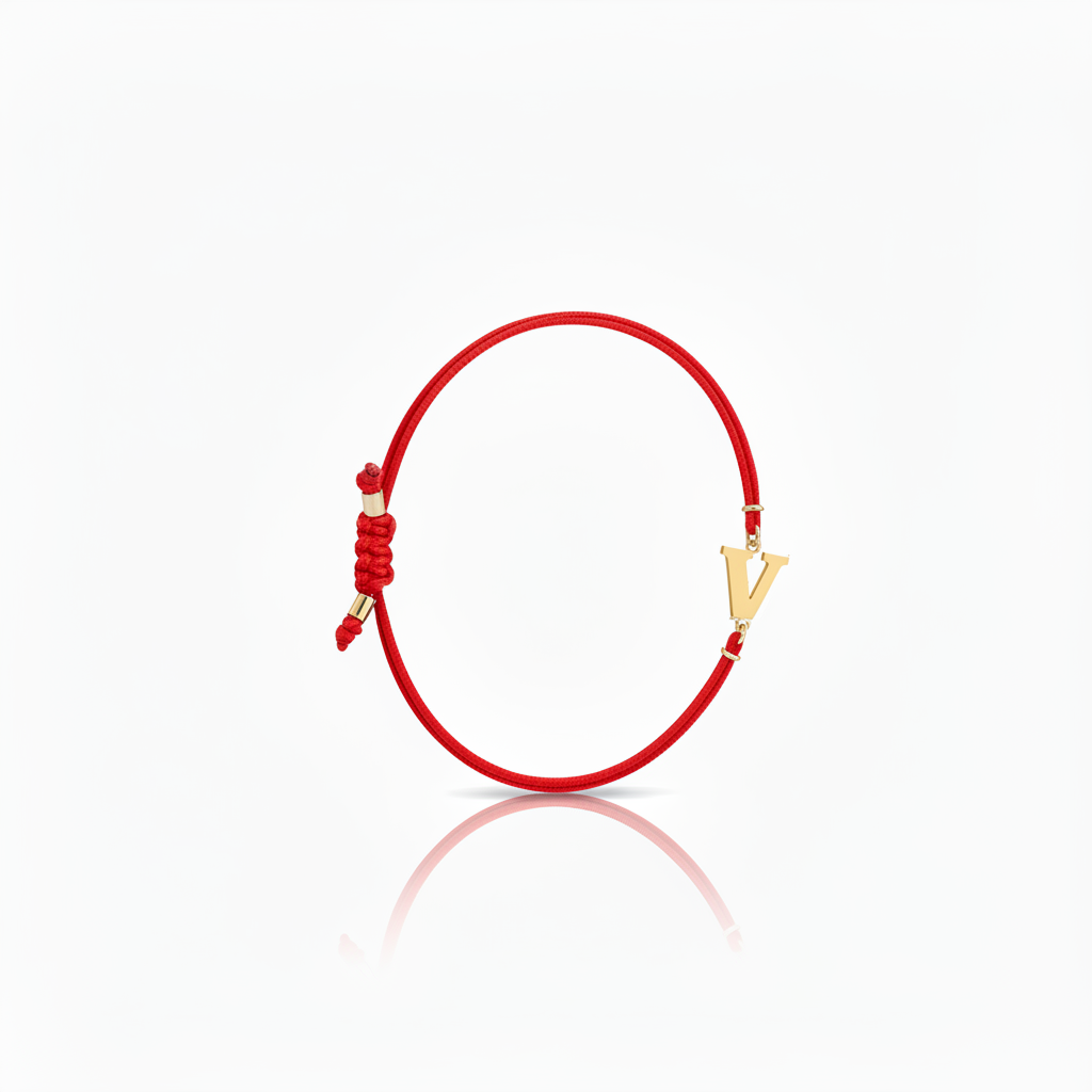 Initial bracelet on black cord