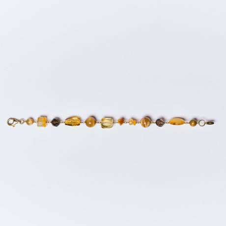 Bracciali Bracciale Pietre Arancio/Fumé e Argento AMLÈ