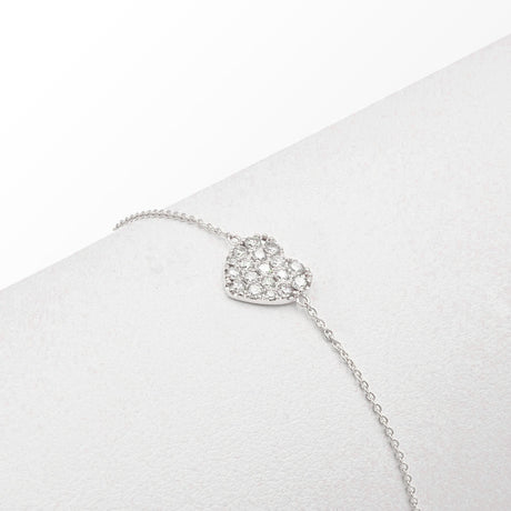 Bracciali Bracciale oro Bianco e Cuore Pavè CRIVELLI