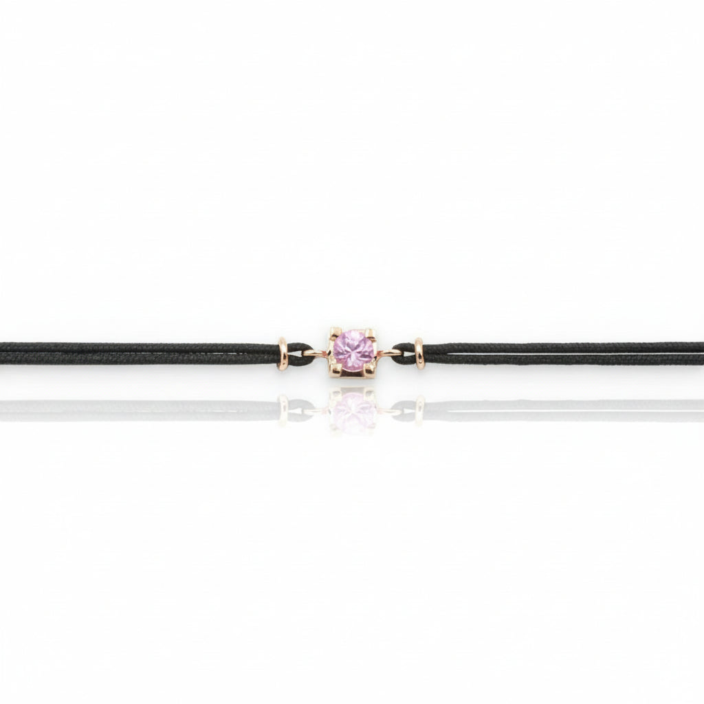 Bracciali Bracciale zaffiro rosa su cordino GioGio