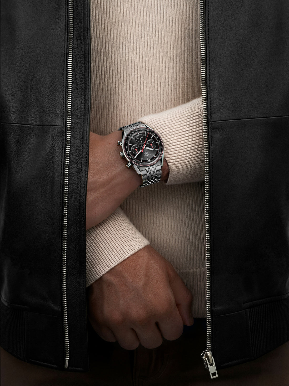 Carrera Automatico Chronograph Nero 41 mm Acciaio