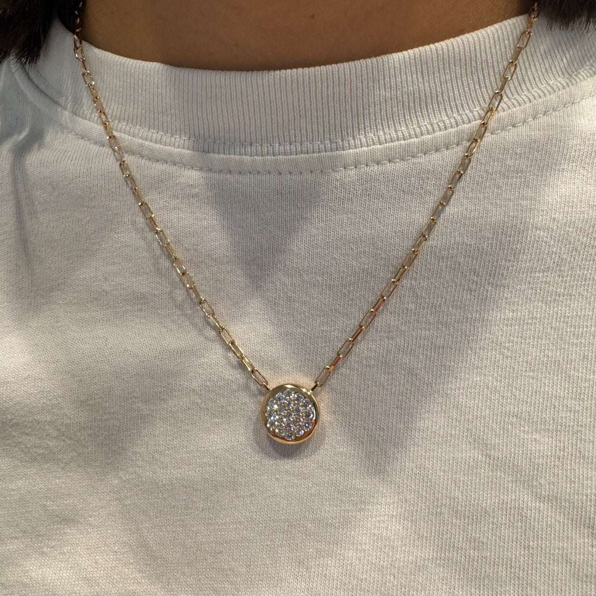 Girocollo Maglia oro rosa e Pavè di diamanti