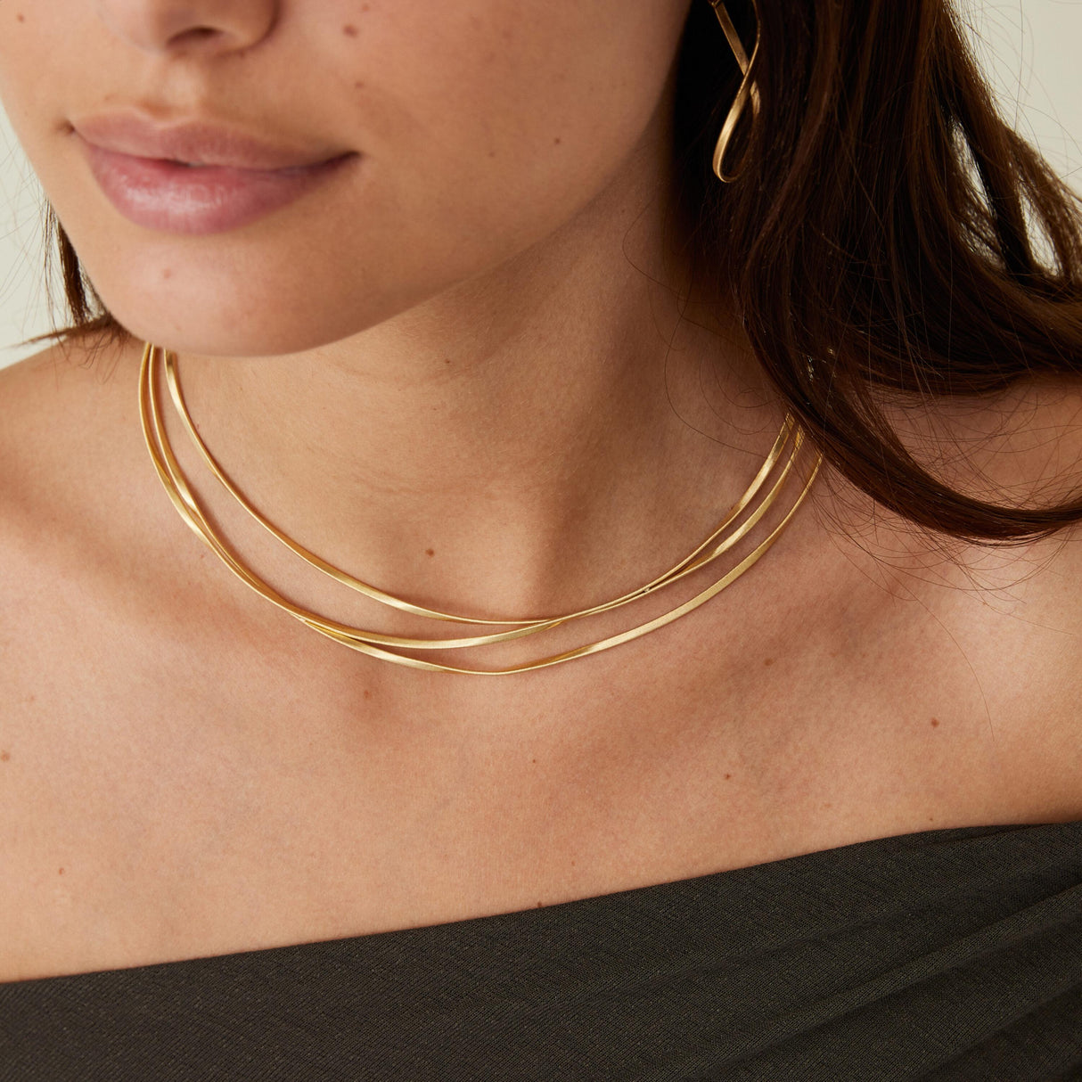 Collana Marrakech Oro Giallo 3 fili