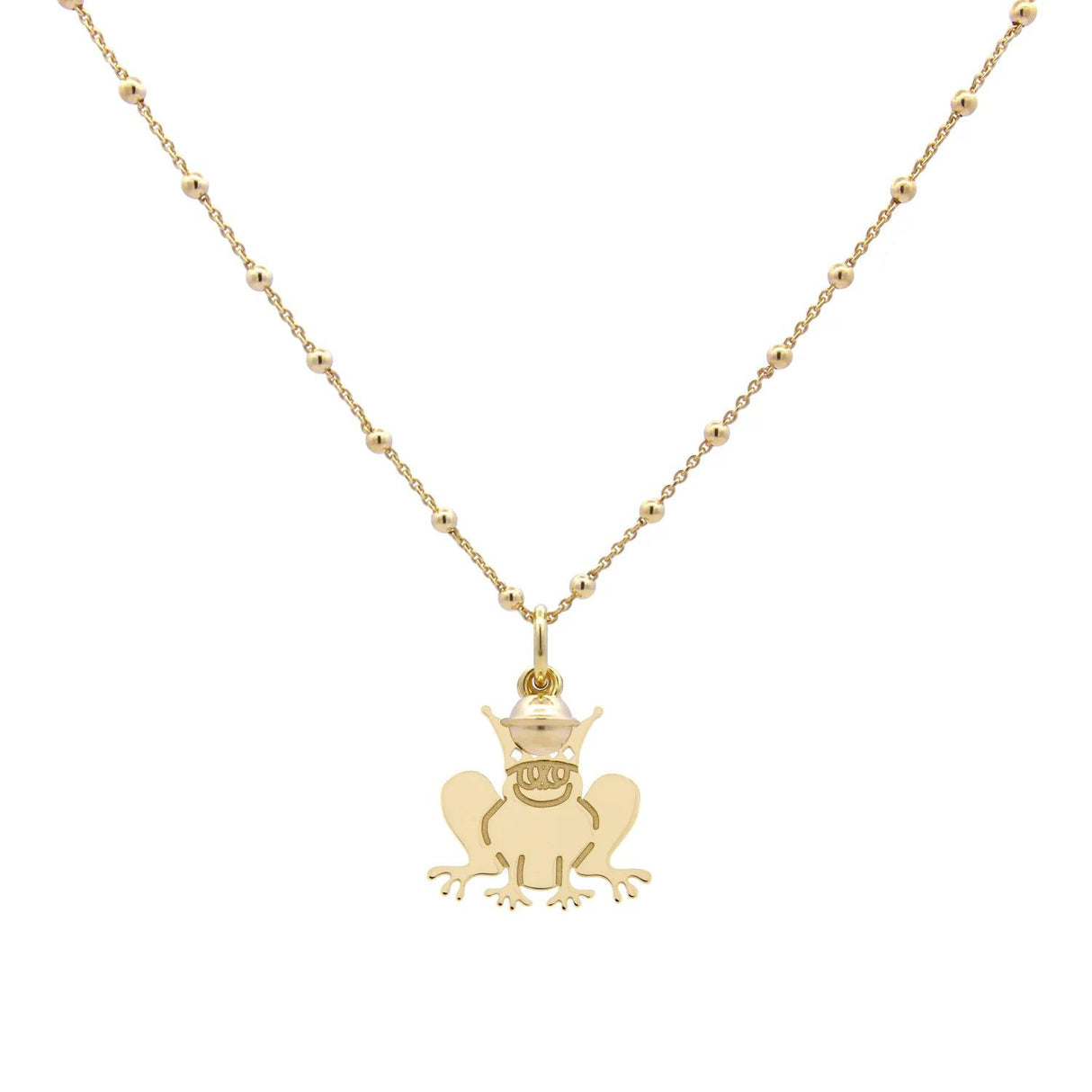 Full necklace with frog pendant