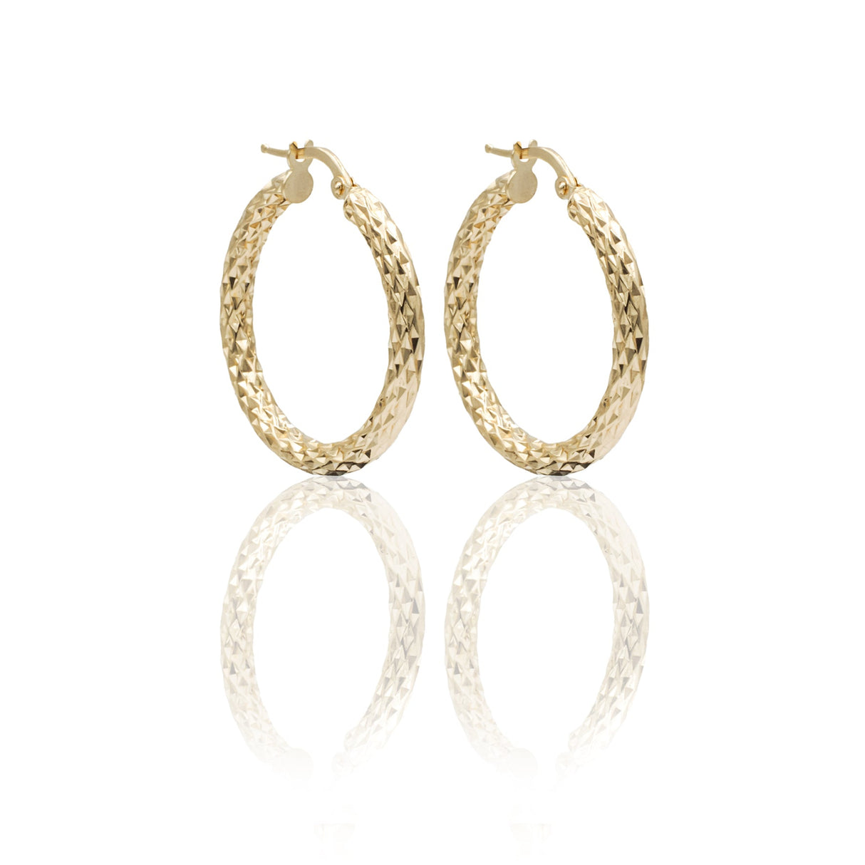 Cerchi sfaccettati Oro Giallo Ø2.7cm-Orecchini-GRANARELLI-Gioielleria Granarelli