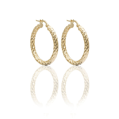 Cerchi sfaccettati Oro Giallo Ø2.7cm-Orecchini-GRANARELLI-Gioielleria Granarelli