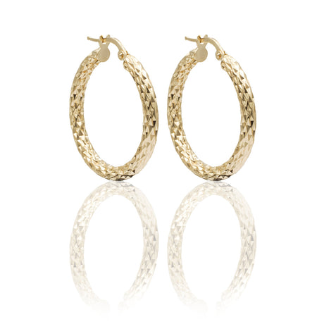 Cerchi sfaccettati Oro Giallo Ø3.2cm-Orecchini-GRANARELLI-Gioielleria Granarelli