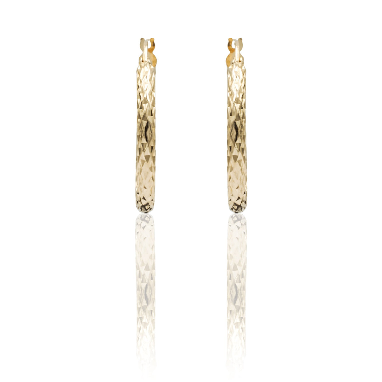 Cerchi sfaccettati Oro Giallo Ø3.2cm-Orecchini-GRANARELLI-Gioielleria Granarelli