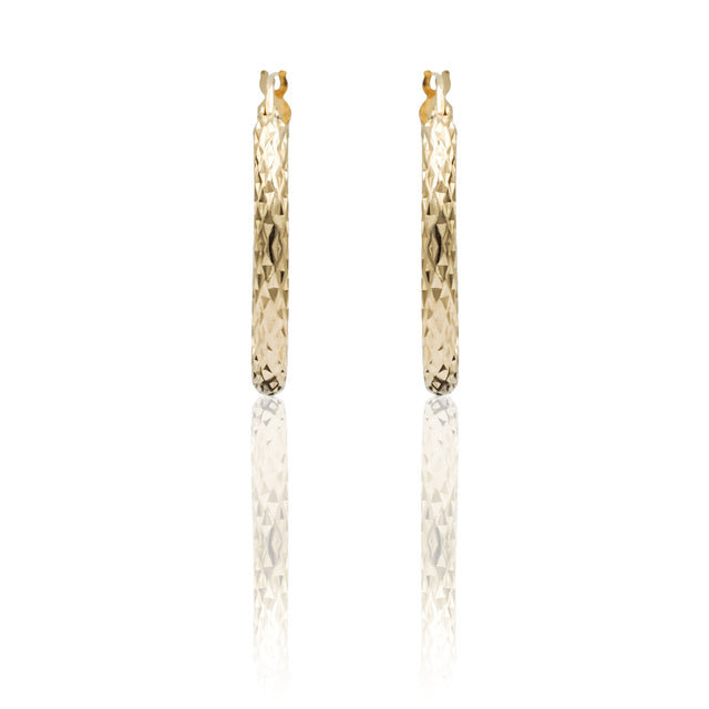 Cerchi sfaccettati Oro Giallo Ø3.2cm-Orecchini-GRANARELLI-Gioielleria Granarelli