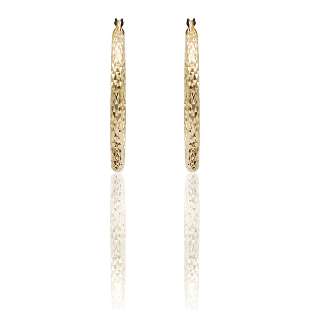 Cerchi sfaccettati Oro Giallo Ø3.5cm-Orecchini-GRANARELLI-Gioielleria Granarelli