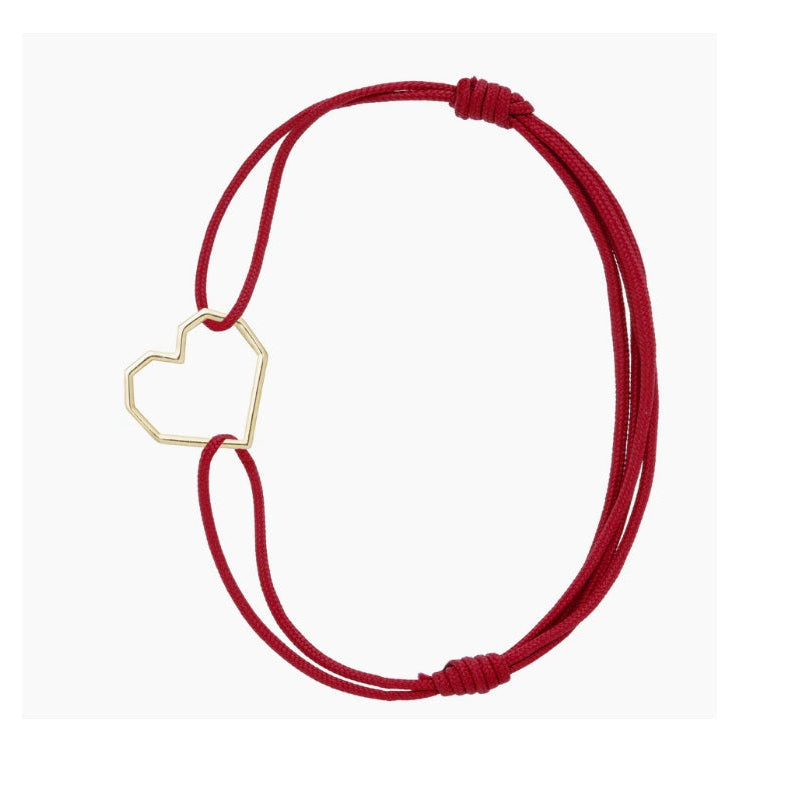 BRACCIALE CUORE CORDA ROSSO