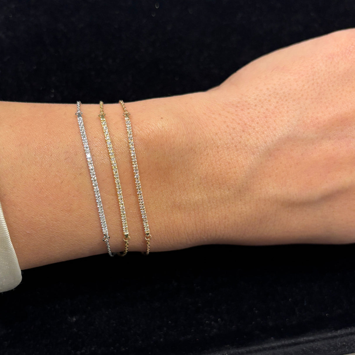 Bracciale barretta diamanti In Oro Bianco