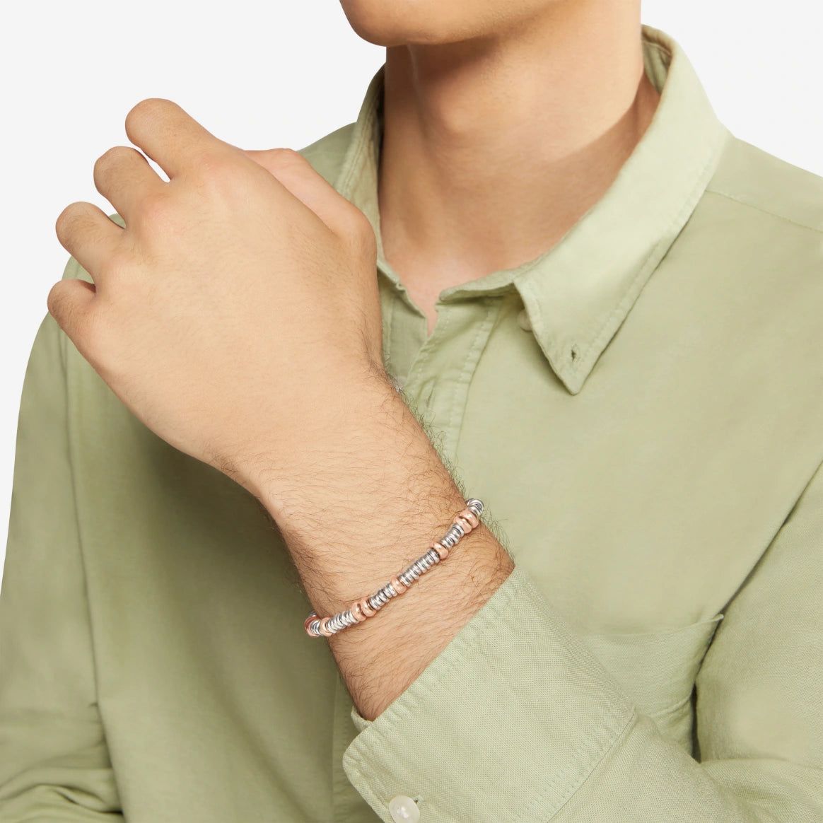 Bracciale DoDo Rondelle Argento e Rondelle Maxi Oro Rosa