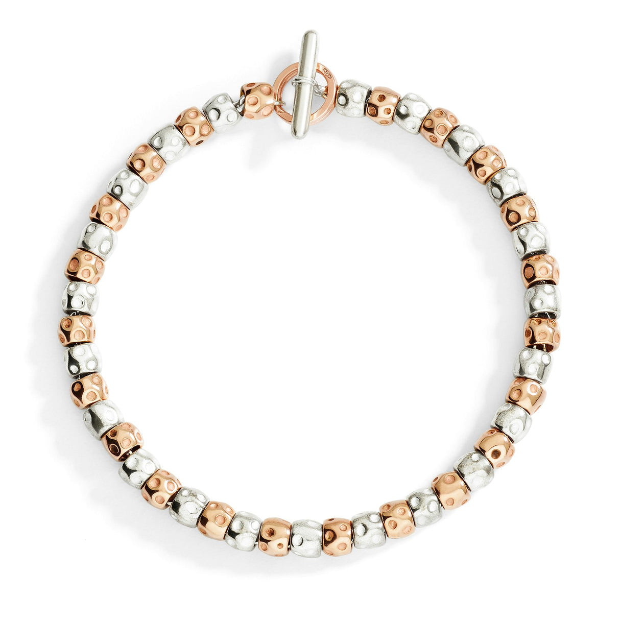 Bracciale DoDo Granelli Argento e Oro Rosa - Brisè Rosa 9kt