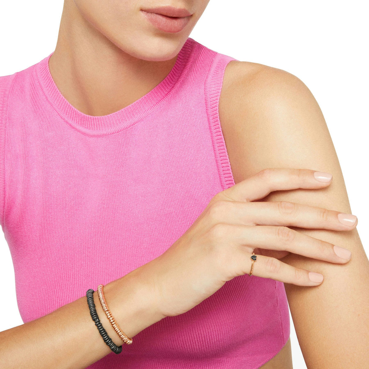 DoDo Rondelle Titanium Bracelet - Brisè Pink 9kt