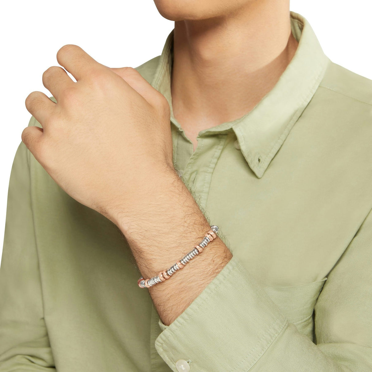 Bracciale DoDo Rondelle Argento e Rondelle Maxi Oro Rosa - Copri Brisè