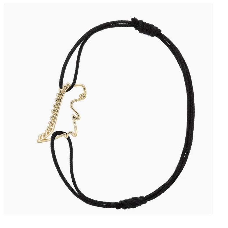 Bracciale Dinosauro Corda Nera