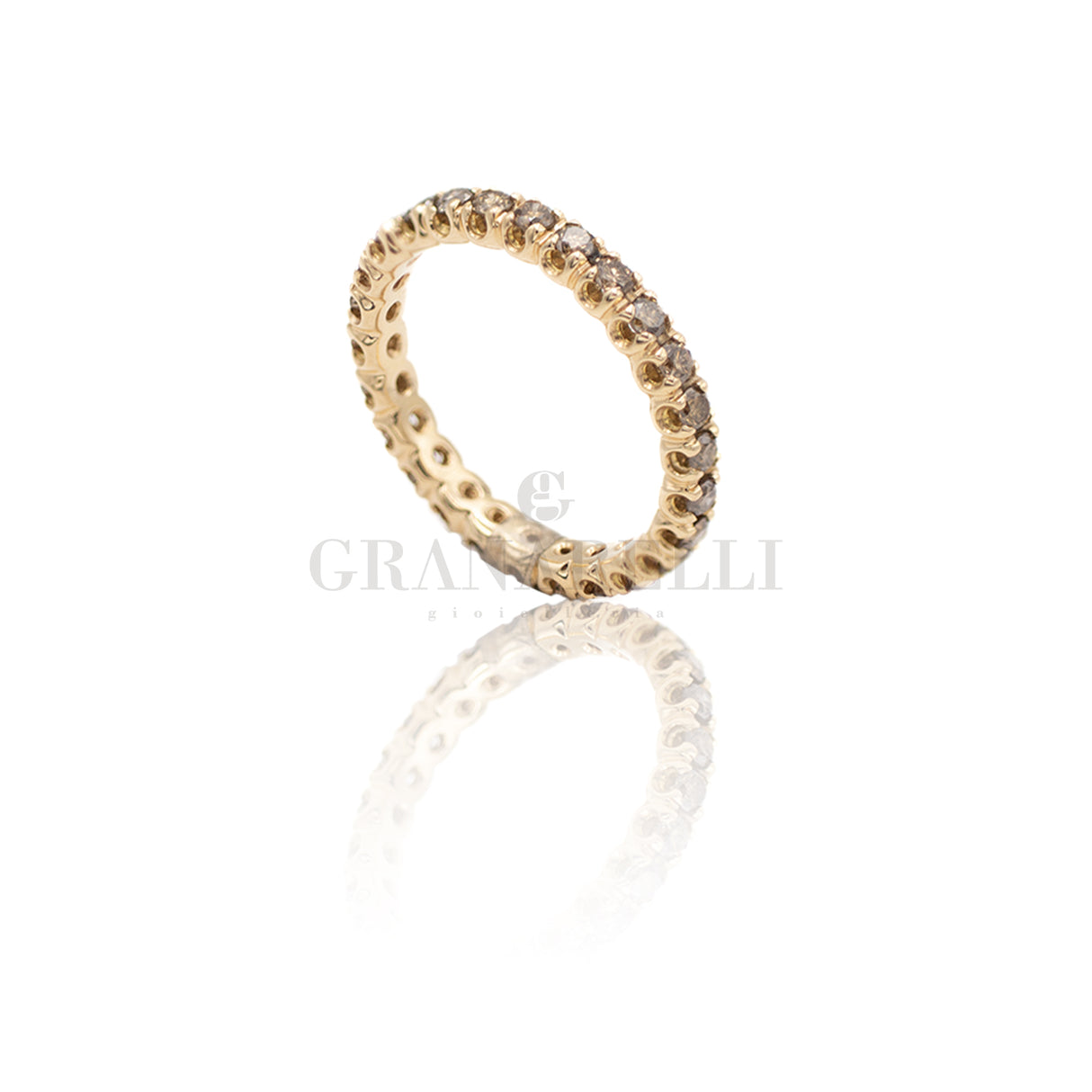 Anello Girodito Diamanti Brown 0,97kt in Oro Rosa