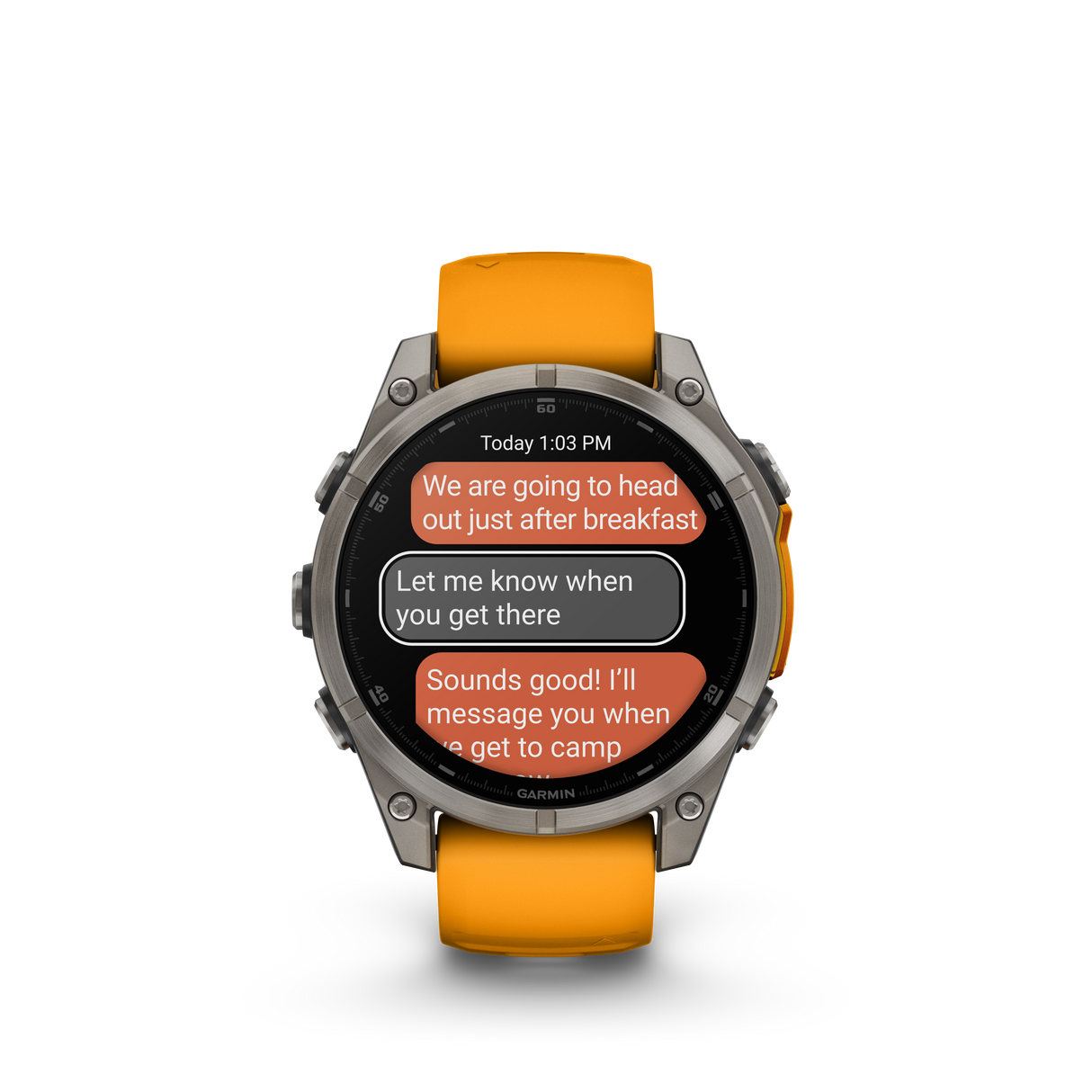 fēnix® 8 - 47 mm, AMOLED Titanium & Spark Orange-Orologi-GARMIN-Gioielleria Granarelli