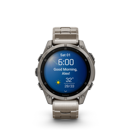 fēnix® 8 - 47 mm, AMOLED Bracciale Titanio-Orologi-GARMIN-Gioielleria Granarelli