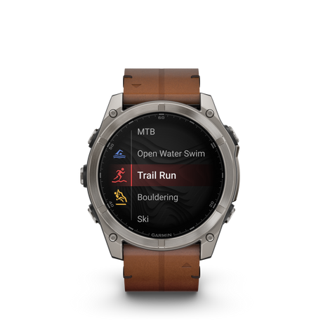 fēnix® 8 - 51 mm, AMOLED Titanio con cinturino in pelle-Orologi-GARMIN-Gioielleria Granarelli