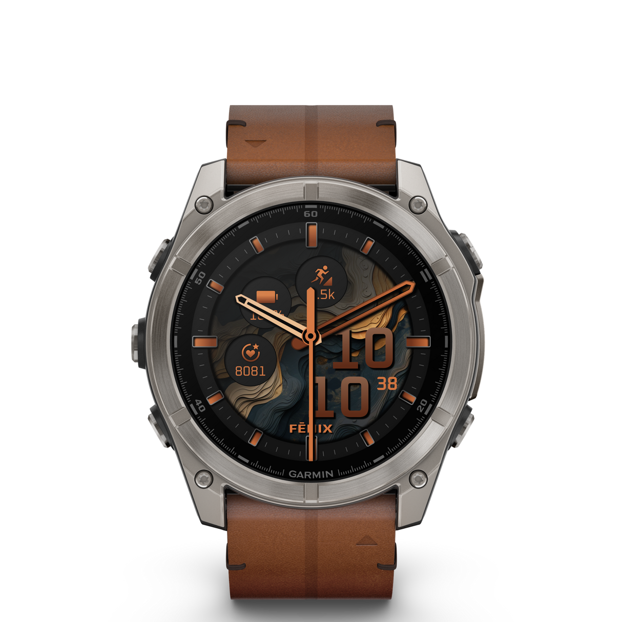 fēnix® 8 - 51 mm, AMOLED Titanio con cinturino in pelle-Orologi-GARMIN-Gioielleria Granarelli