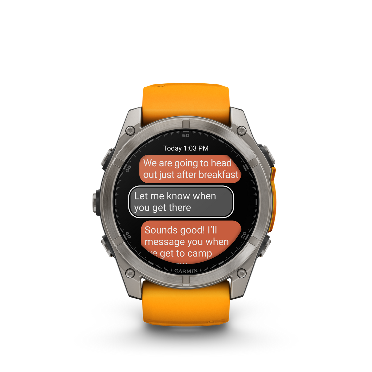 fēnix® 8 - 51 mm, AMOLED Titanium & Spark Orange-Orologi-GARMIN-Gioielleria Granarelli