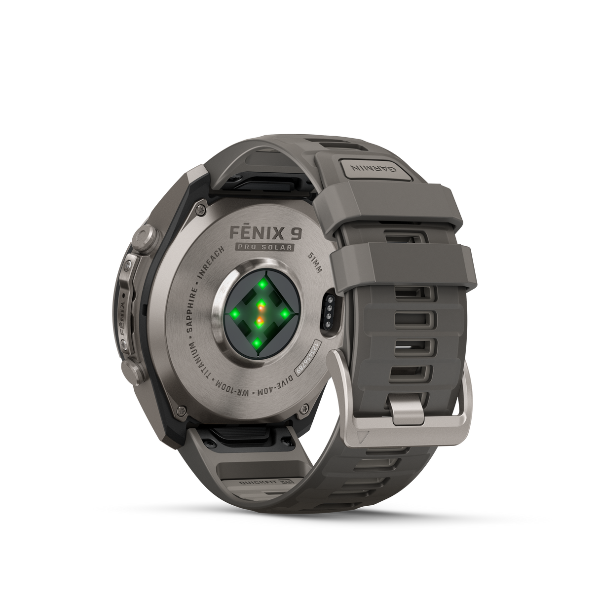 fēnix® 9 Pro InReach Solar - 51 mm Titanium Pebble Gray