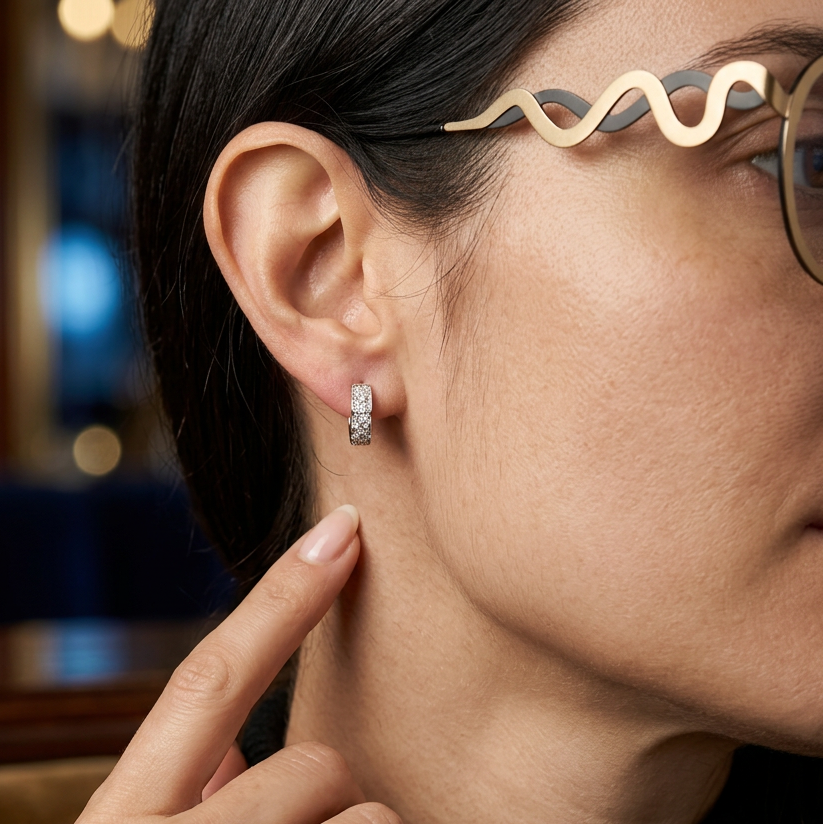 Orecchini Cerchio Diamanti 1.00ct Oro Bianco