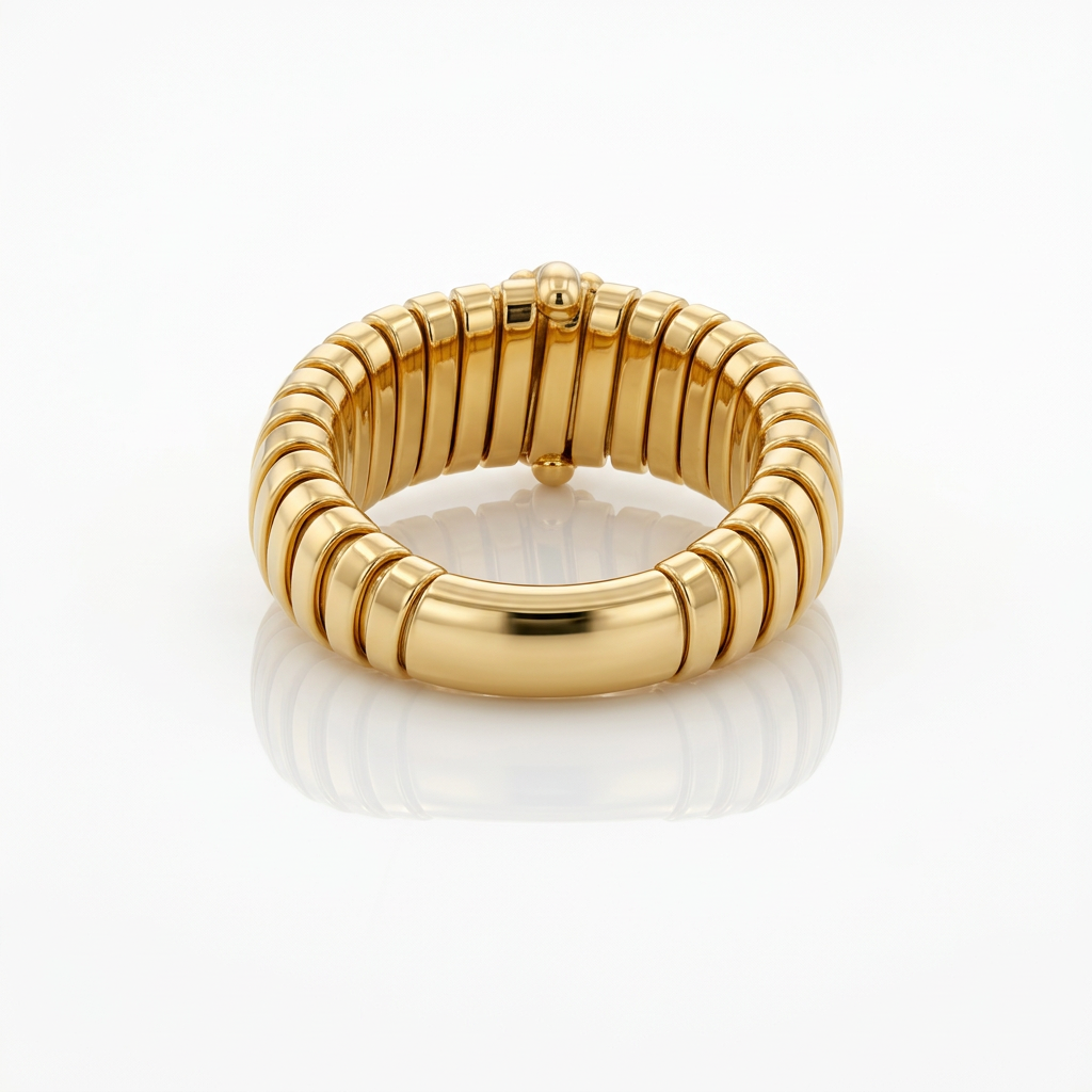 Gas tube knit ring with diamond flower