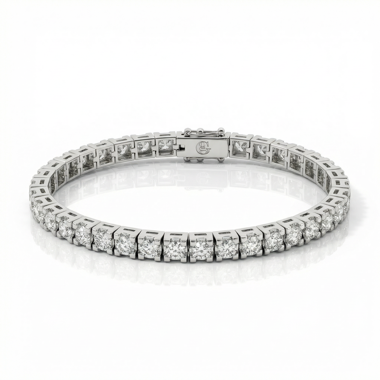 Bracciale Tennis Oro Bianco Diamanti 3.42kt