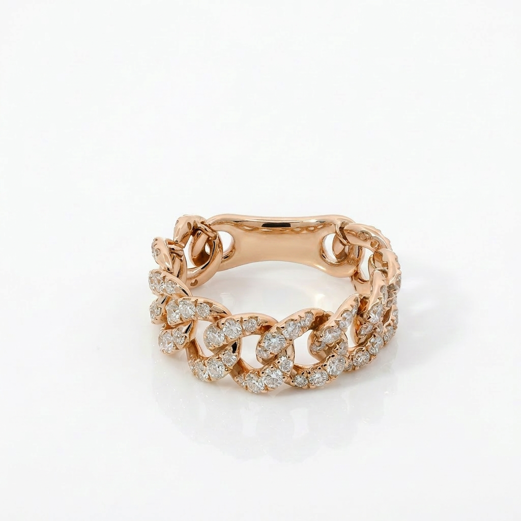 Groumette-Ring mit Diamanten aus 1,18 Karat Roségold