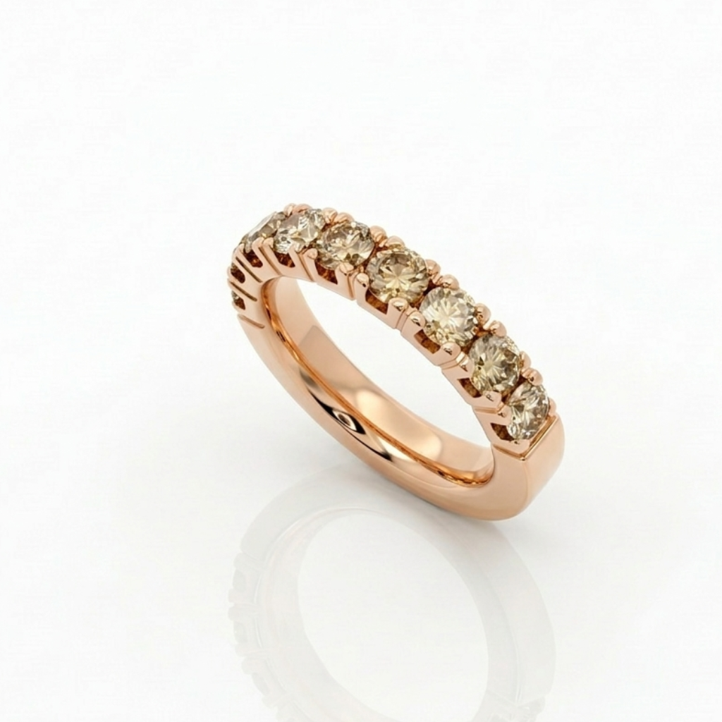 Fedina Half Eternity Diamanti Brown Oro Rosa