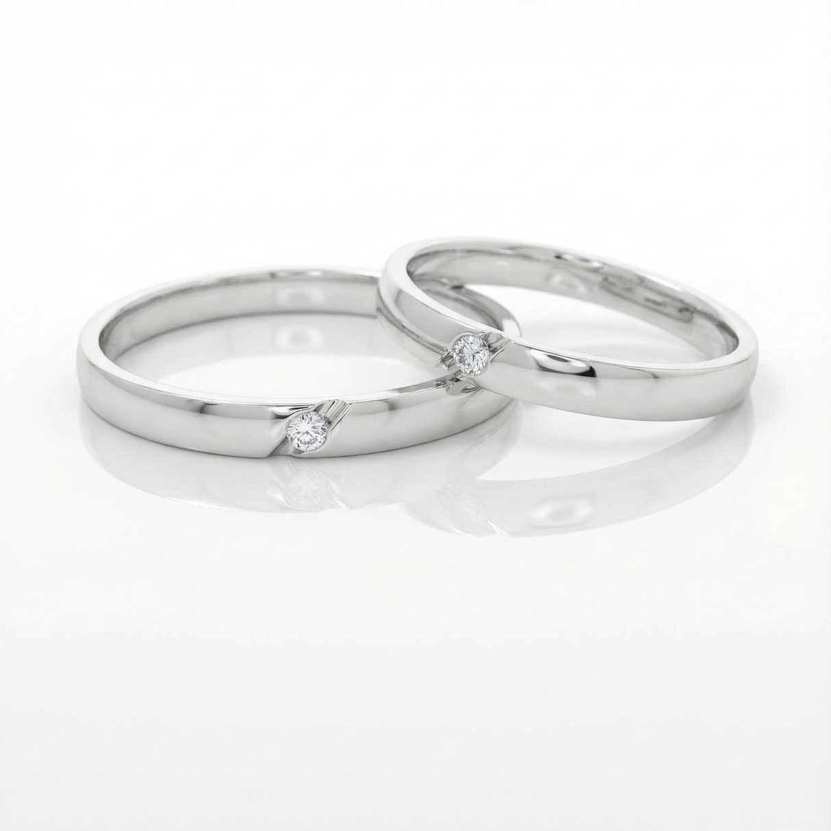 Fede Matrimoniale Platino "Moderna" mm 2,7 con Brillanti